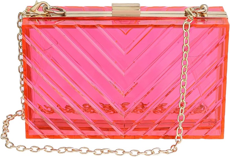 WJCD Clear Purses For Women Acrylic Clear Clutch Bag Stadium Approved - Image 1